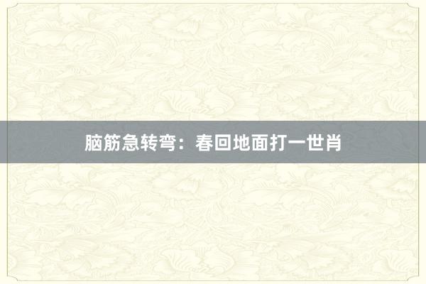 脑筋急转弯：春回地面打一世肖