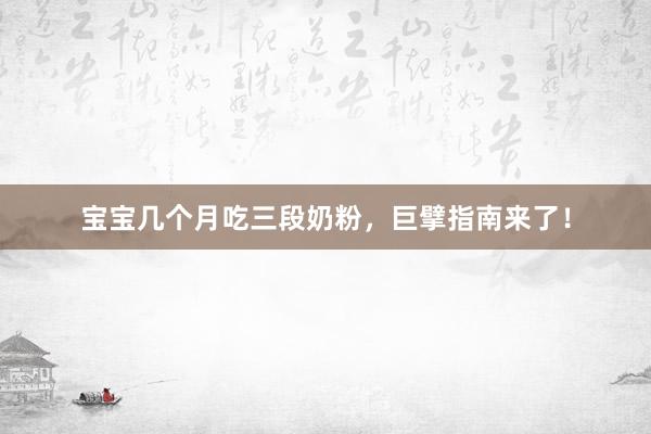 宝宝几个月吃三段奶粉，巨擘指南来了！