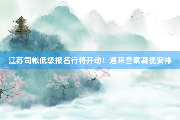 江苏司帐低级报名行将开动！速来查察凝视安排